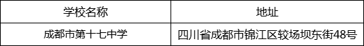 成都市第十七中學(xué)地址在哪里？