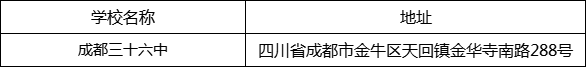 成都市成都三十六中地址在哪里？