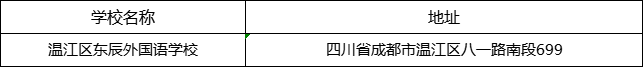 成都市溫江區(qū)東辰外國語學(xué)校地址在哪里？
