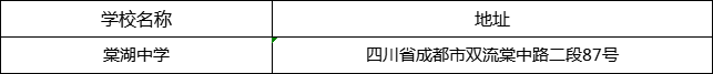 成都市棠湖中學地址在哪里？