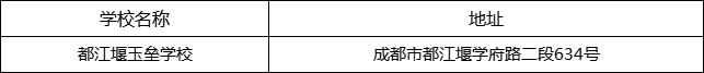 成都市都江堰玉壘學(xué)校地址在哪里？