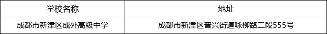 成都市新津區(qū)成外高級中學地址在哪里？