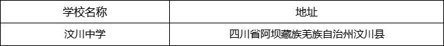 阿壩州汶川中學(xué)地址在哪里？
