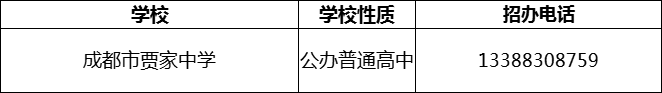 2024年成都市賈家中學(xué)招辦電話是多少？