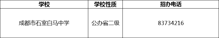 2024年成都市石室白馬中學(xué)招辦電話(huà)是多少？