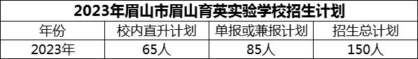2024年眉山市眉山育英實(shí)驗(yàn)學(xué)校招生計(jì)劃是多少？
