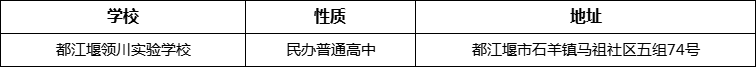 成都市都江堰領(lǐng)川實驗學(xué)校地址在哪里？